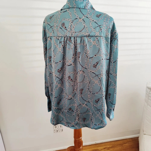 °Fashion Nova Blouse Light Teal / Size Large - Picture 4 of 5